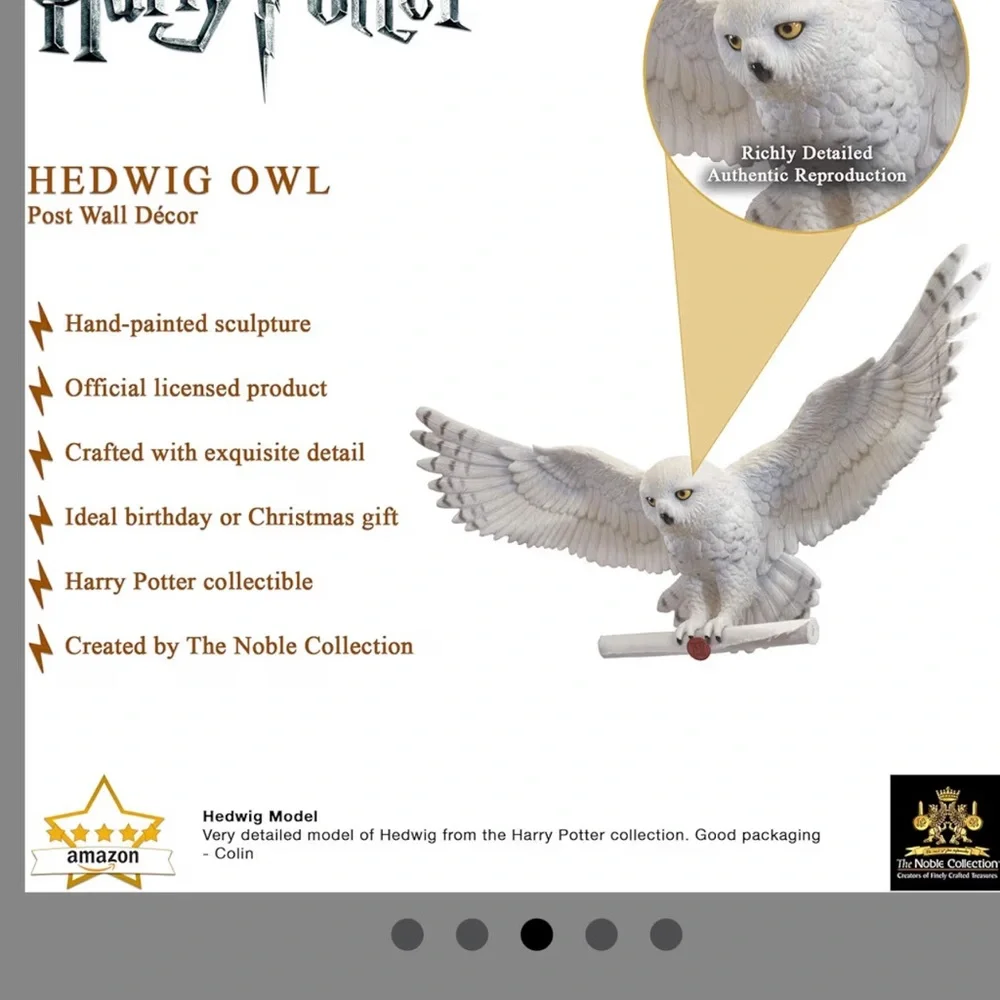 Hedwig Owl Perch - White Decorative Bird Perch